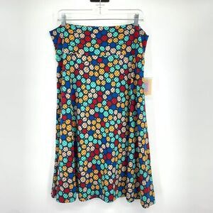 LuLaRoe Azure NWT A-Line‎ Multi Color Cookies Women's Skirt Size 2XL